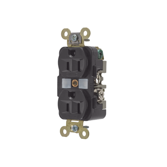 Contacto DÃºplex 15 A 125 V / 2 Polos 3 Hilos/ Color Negro / Nema 5-15R / Grado Industrial.