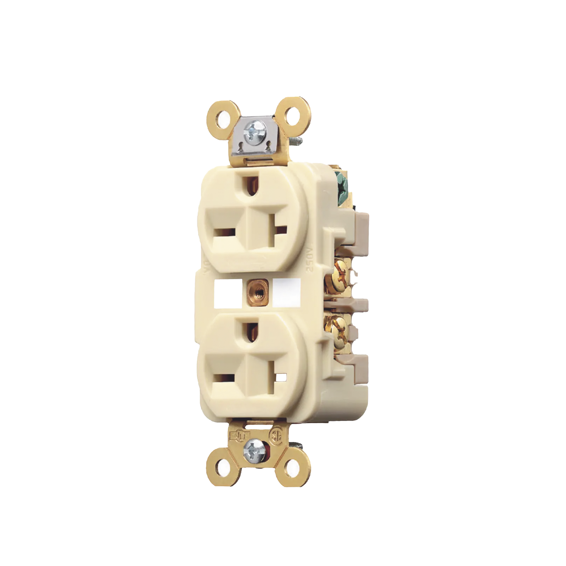 Contacto DÃºplex 20 A 250 V / 2 Polos 3 Hilos / Nema 6-20R / Grado Industrial /Color Marfil.