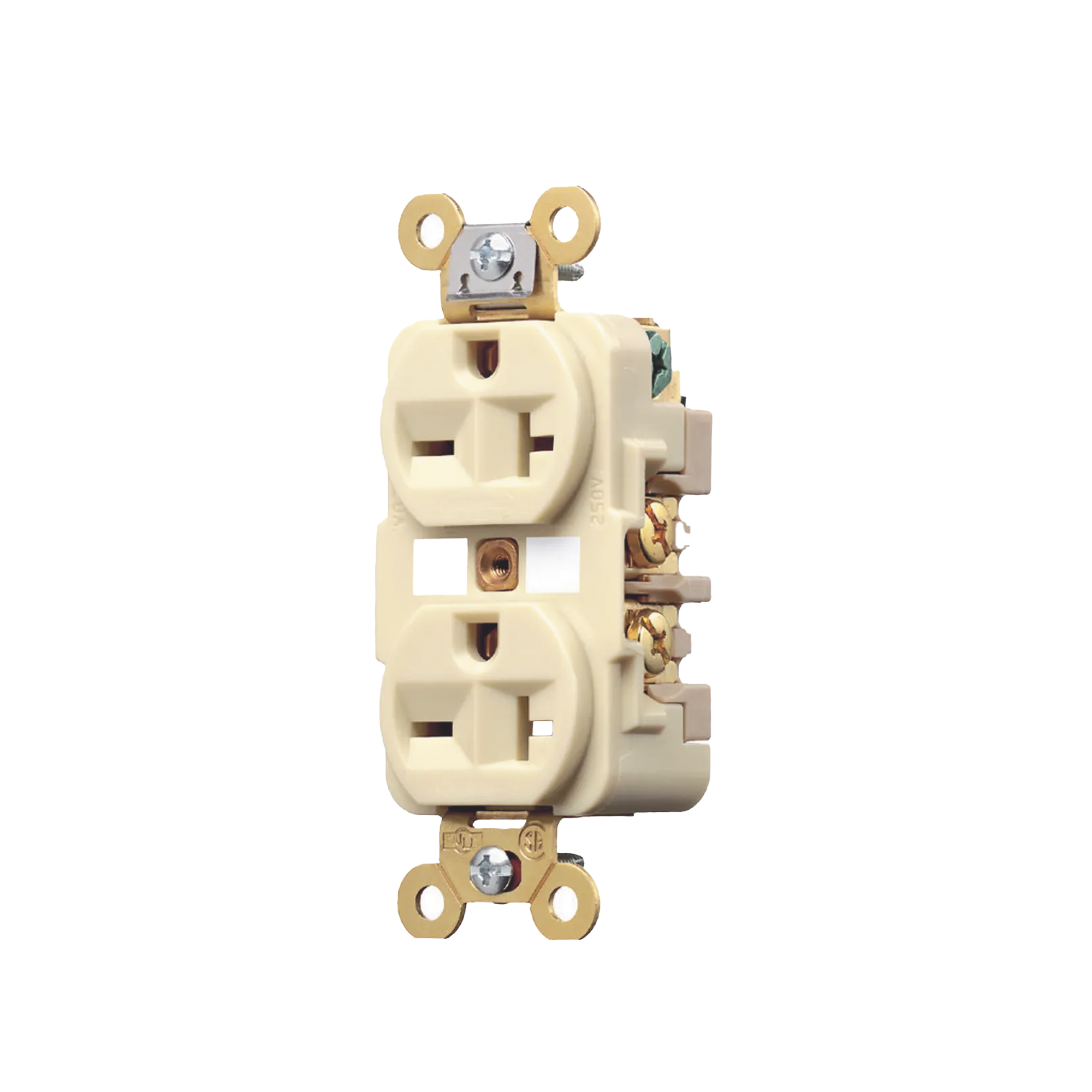 Contacto DÃºplex 20 A 250 V / 2 Polos 3 Hilos / Nema 6-20R / Grado Industrial /Color Marfil.