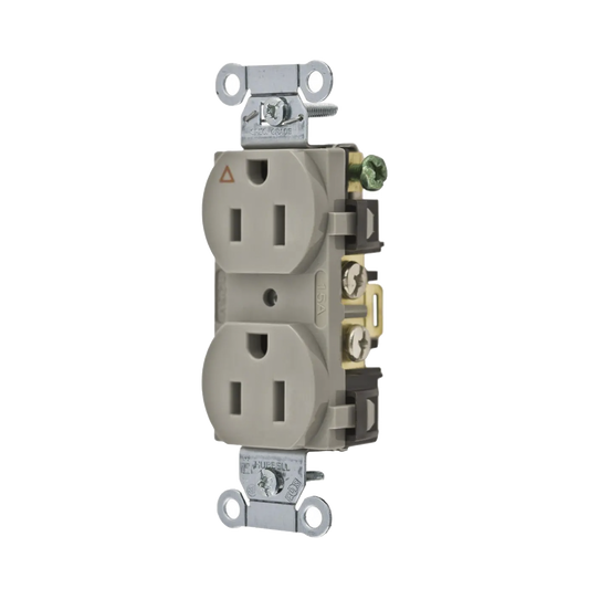 Contacto DÃºplex ConexiÃ³n a Tierra Aislada/ 15 A 125 V/ 2 Polos 3 Hilos/ Color Gris/ Nema 5-15R/ Grado Comercial.