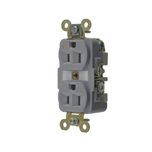 Contacto DÃºplex ConexiÃ³n a Tierra Aislada 15A 125V/ 2 Polos 3 Hilos/ Color Gris/ Nema 5-15R/ Grado Industrial.