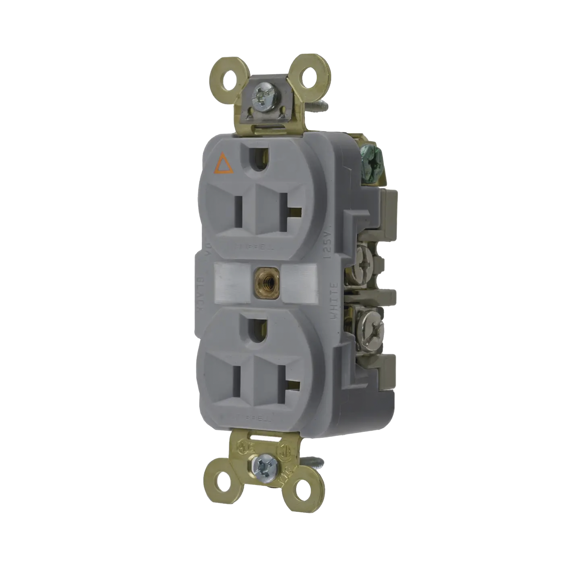 Contacto DÃºplex ConexiÃ³n a Tierra Aislada/ 20 A 125 V/ 2 polos 3 Hilos/ Color Gris/ Nema 5- 20R/ Grado Industrial.