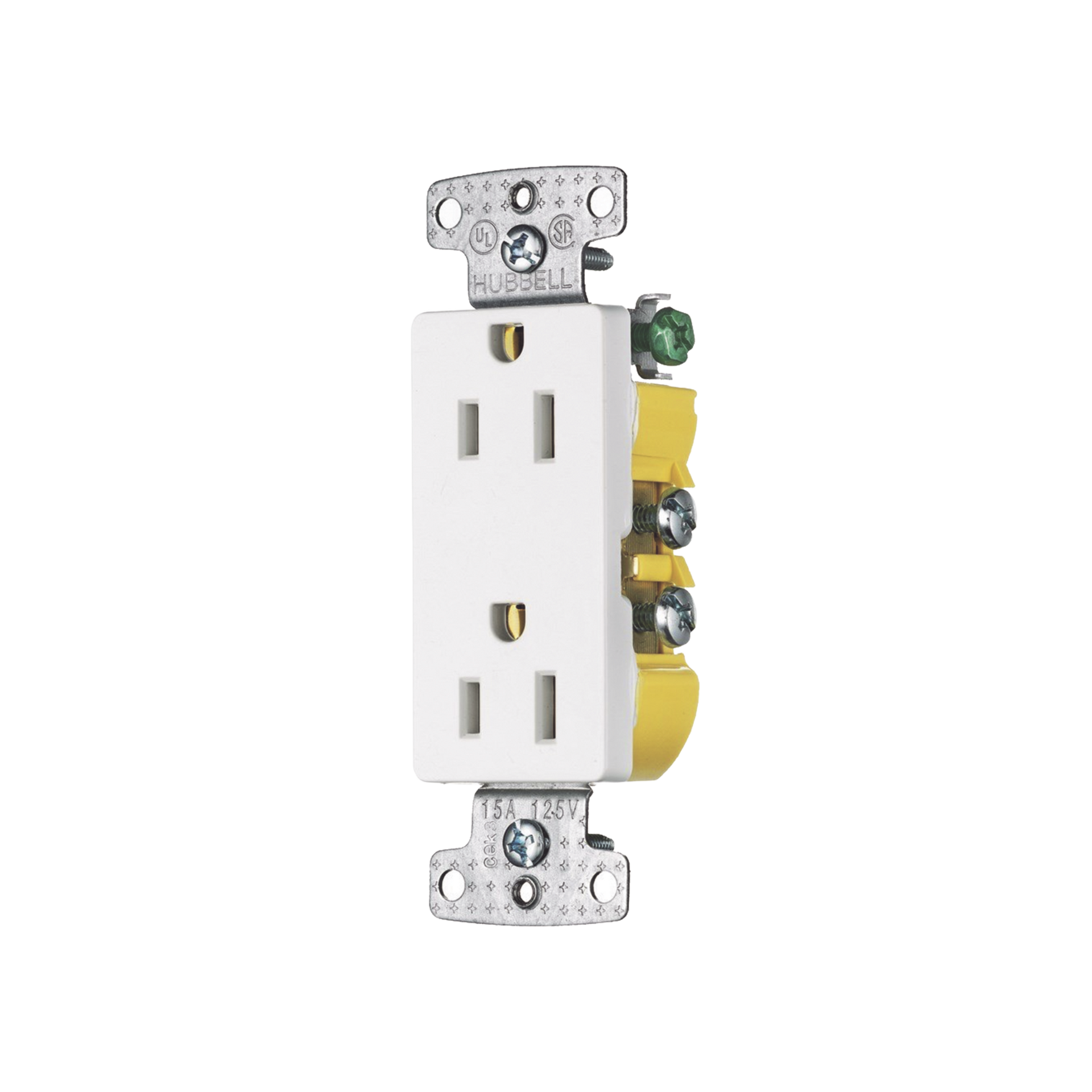 Contacto Duplex Decorador 15A 125V, 2 Polos, 3 Hilos, Color  Blanco (Nema5-15R).