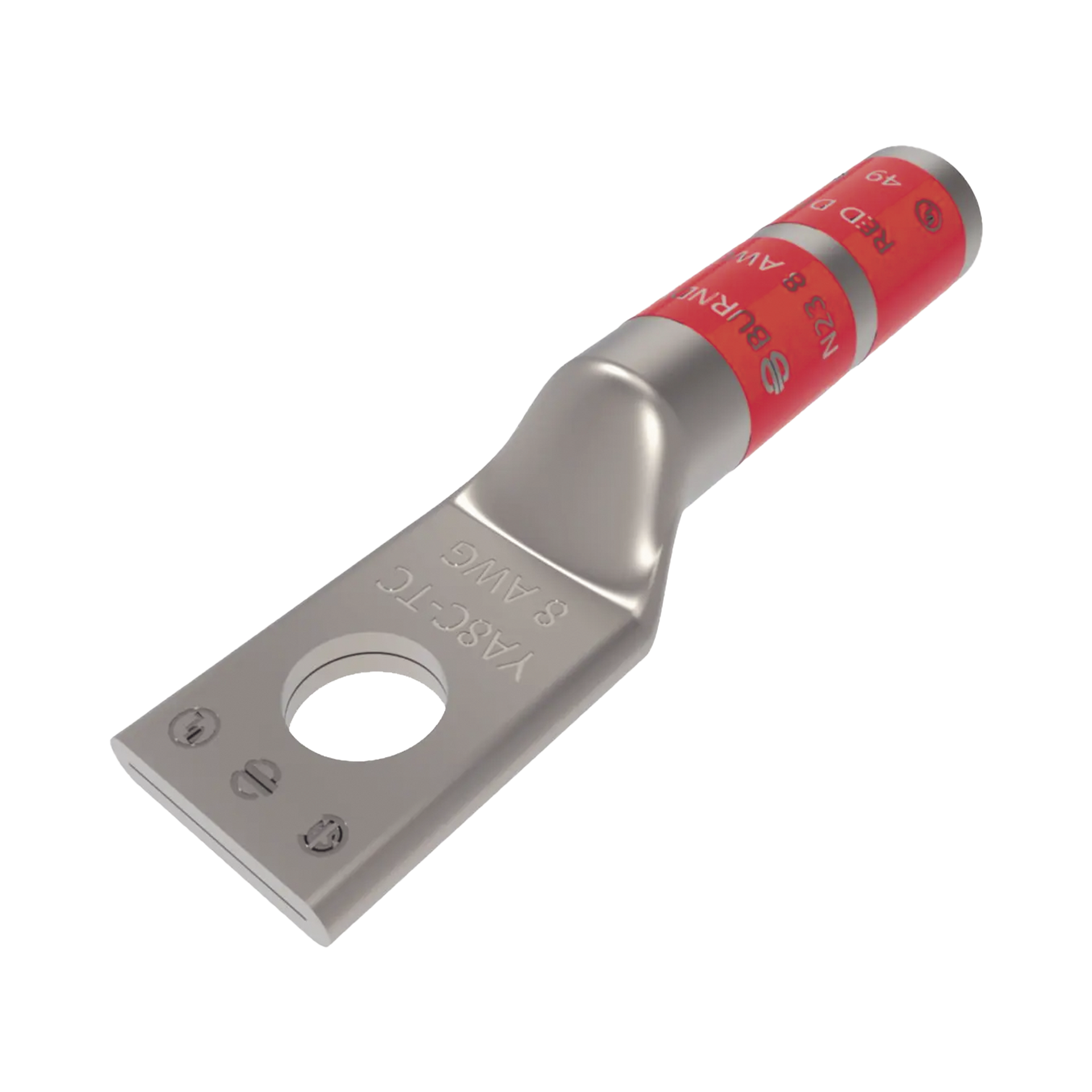 Zapata Terminal de CompresiÃ³n BURNDY para Tornillo de 1/4" y Calibre 8 AWG / Barril Largo.