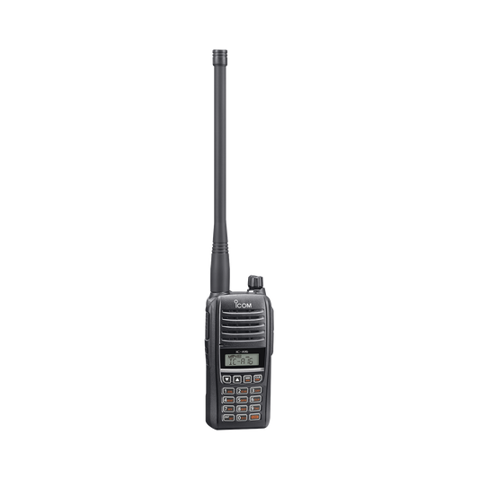 Radio portÃ¡til aÃ©reo con Bluetooth incluido, rango de frecuencia 118-136.99166MHz, 6W PEP, 200 canales alfanumÃ©ricos, pantalla de 8 caracteres, incluye: baterÃ­a, cargador, antena y clip