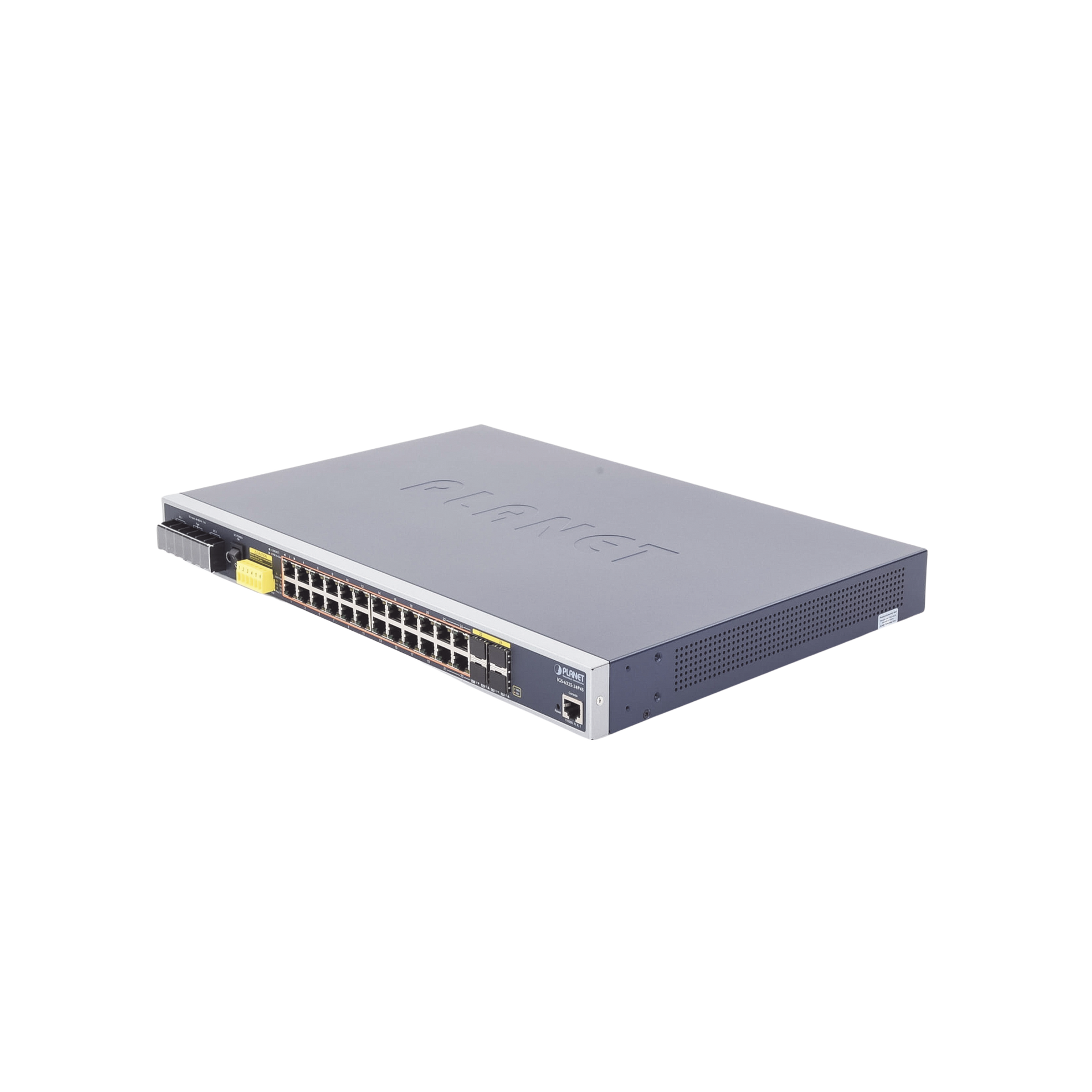 Switch PoE Industrial Capa 3, Con 24 Puertos PoE Gigabit  802.3af/at, 4 Puertos SFP Compartidos 100 / 1000X, Soporta temperaturas extremas de -40 ~ 75Â°C