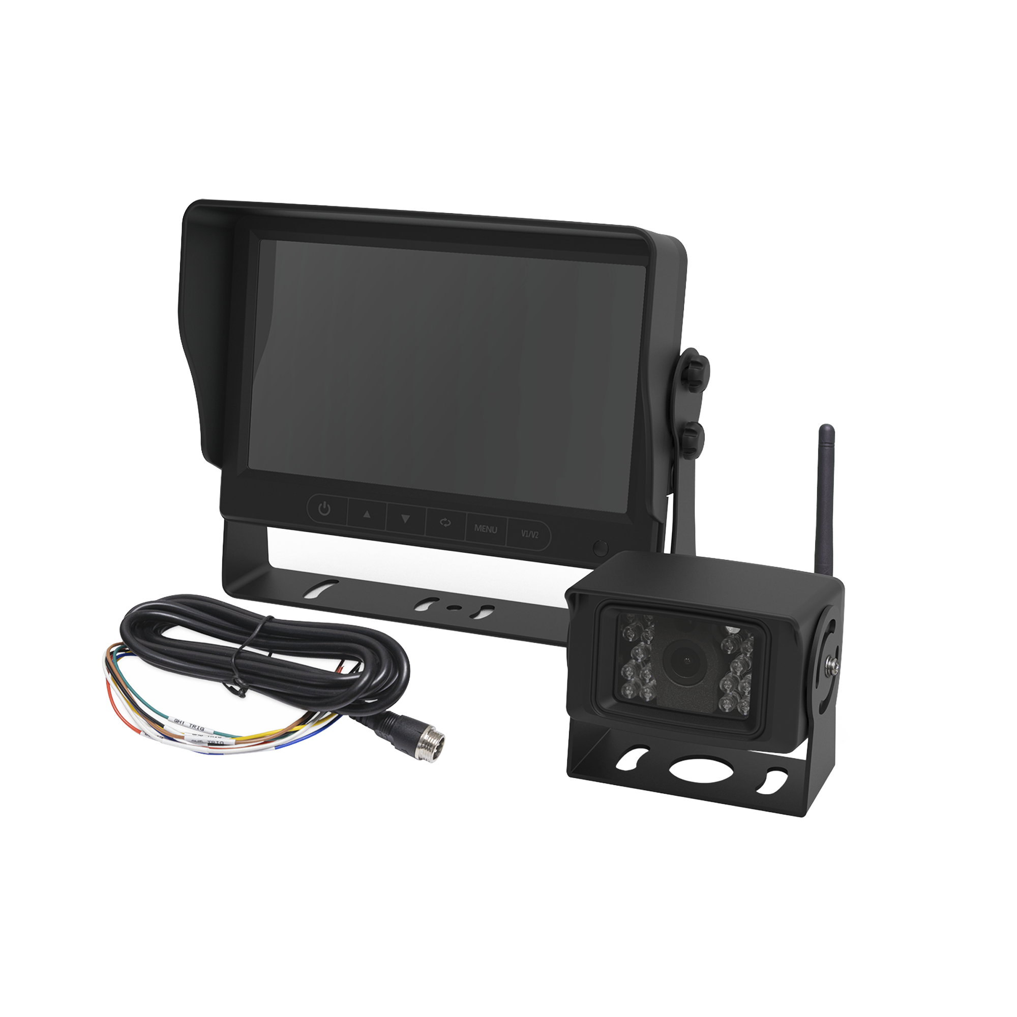 Sistema Profesional InalÃ¡mbrico de CÃ¡mara de Reversa y Monitor para VehÃ­culos de Trabajo y Montacargas