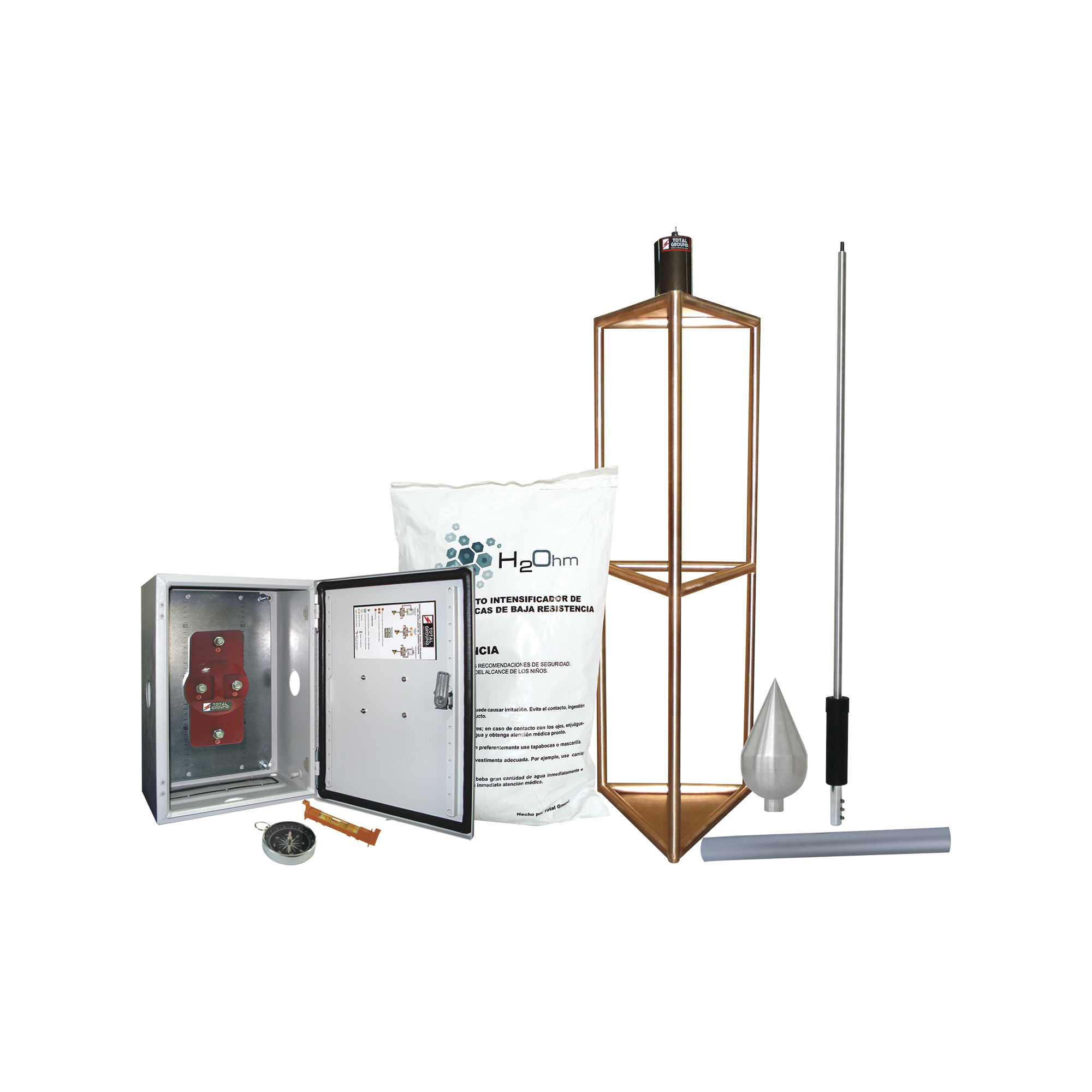 Kit de Pararrayo con Punta con DiÃ¡metro de ProtecciÃ³n de 300 metros.