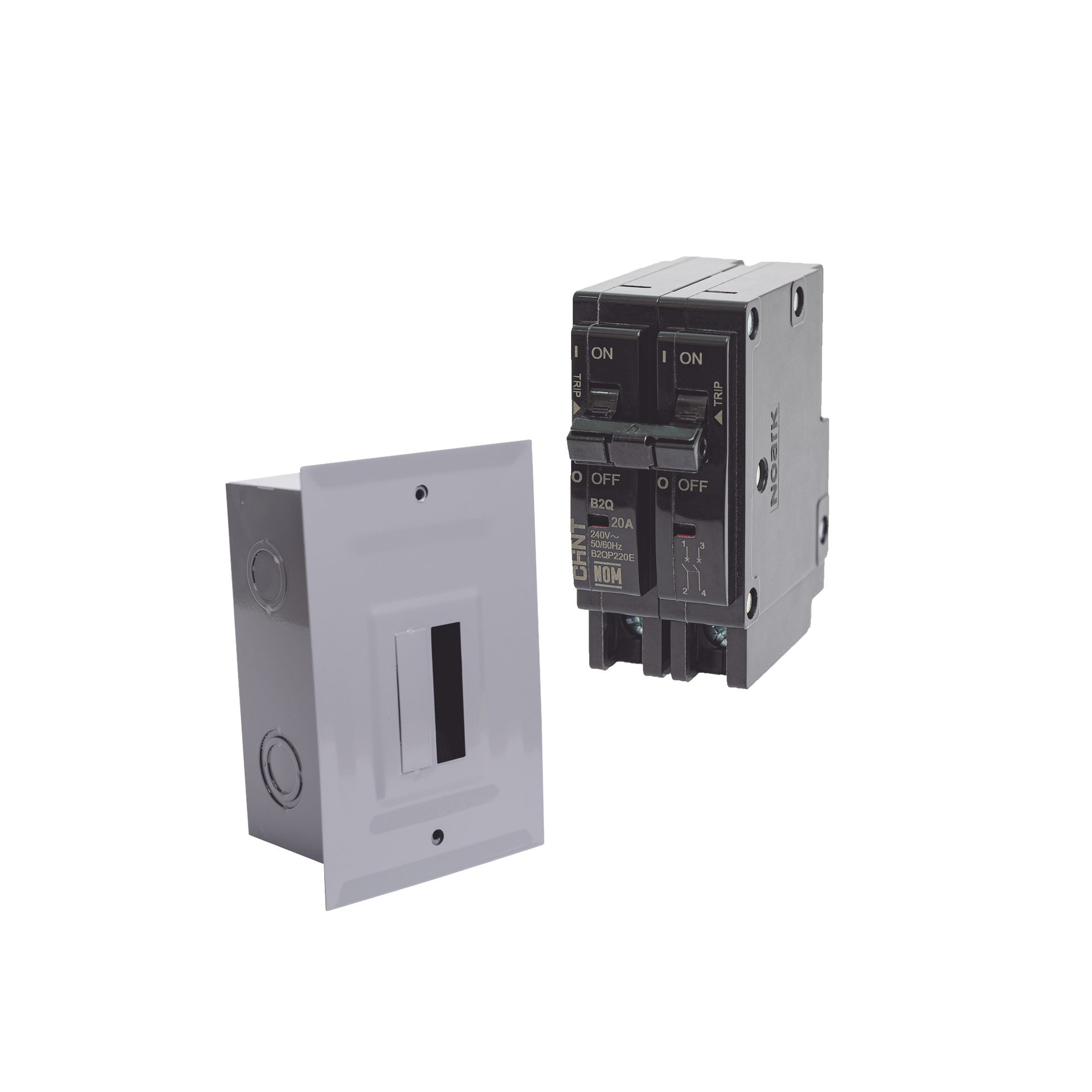 Kit Centro de Carga para empotrar con 1 Interruptor TÃ©rmico de 2 Polos, 15Amp 120/240Vca 10kA.