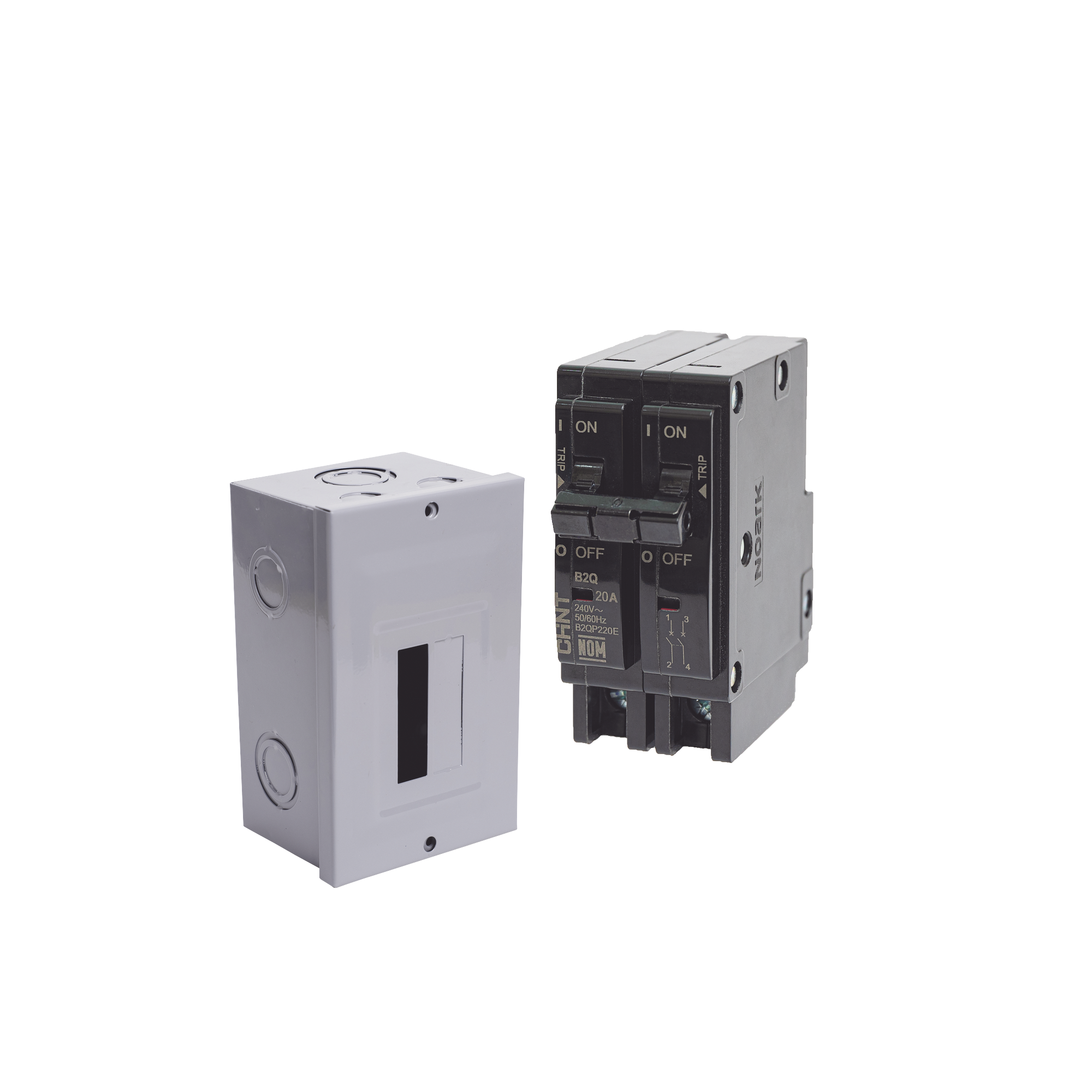 Kit Centro de Carga para sobreponer con 1 Interruptor TÃ©rmico de 2 Polos, 30Amp 120/240Vca 10kA.