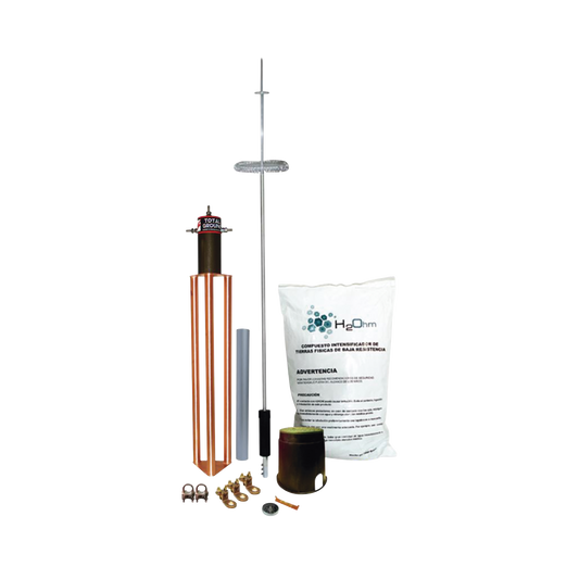 Kit de Pararrayo para Torre o Poste tipo Dipolo Corona con Electrodo y Accesorios de instalaciÃ³n.