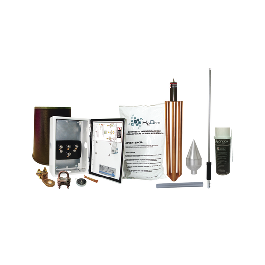 Kit Pararrayo con Punta en Acero Inoxidable con Accesorios de InstalaciÃ³n en Torre para ProtecciÃ³n de 160 m de DiÃ¡metro.