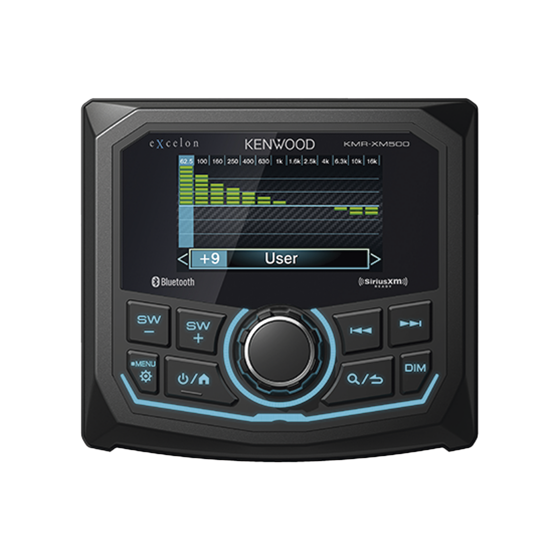 EstÃ©reo marino sumergible IP66, con pantalla de 2.7 pulgadas, conexiÃ³n Bluetooth, iluminaciÃ³n multicolor variable, con entrada USB