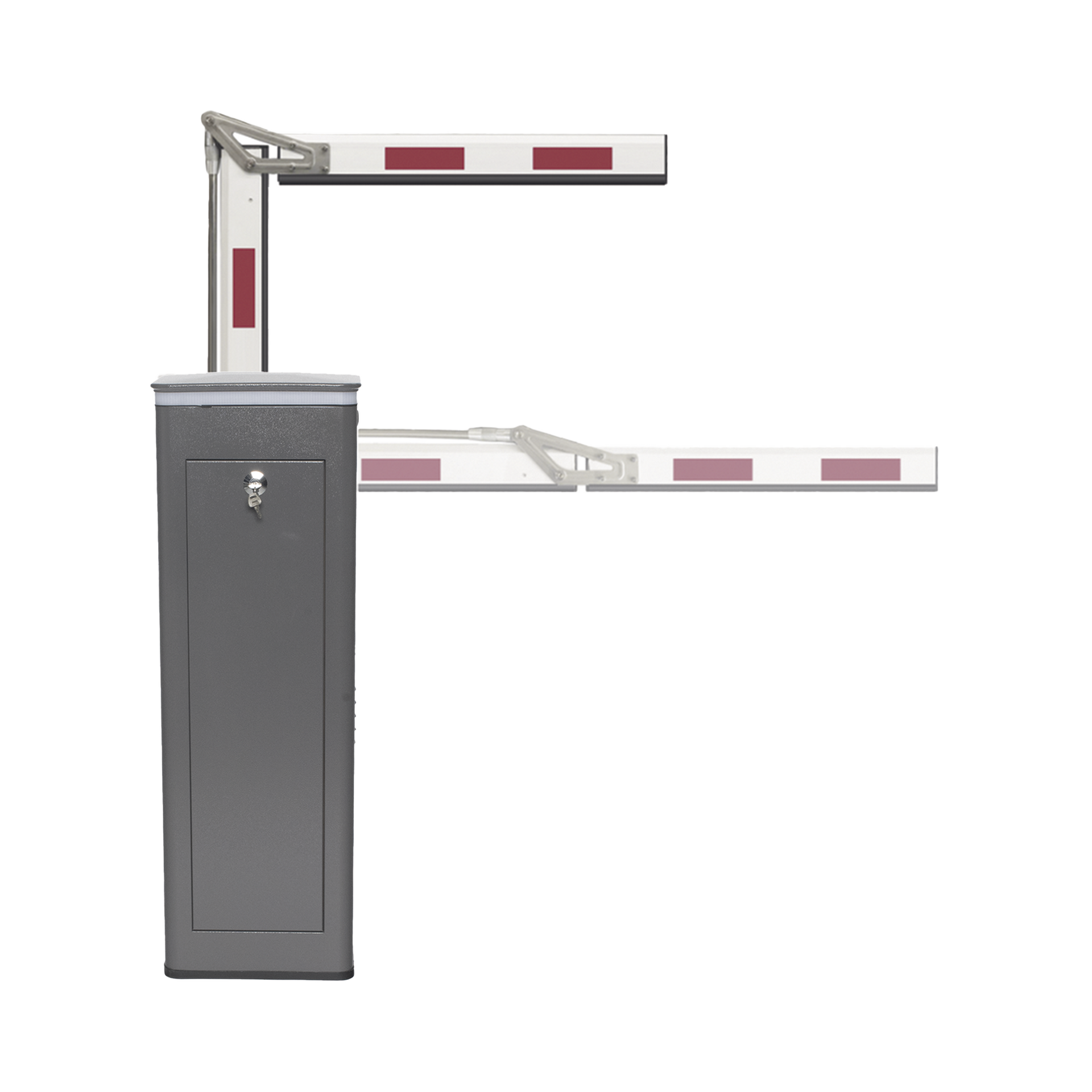 Kit de Barrera Vehicular Derecha y Brazo ARTICULADO de 3 Metros / Finales de Carrera Ajustables por ProgramaciÃ³n / Movimiento Fluido / DiseÃ±o Elegante Color Gris / Con Corona Led Semaforizada