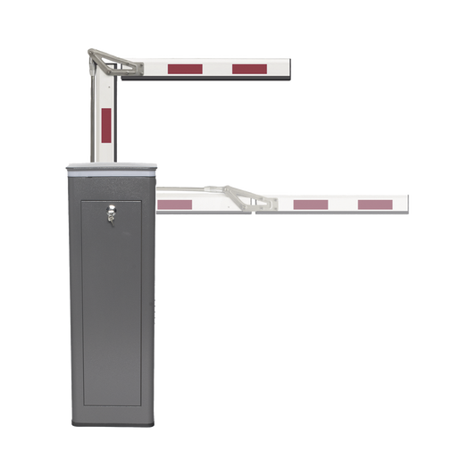 Kit de Barrera Vehicular Derecha y Brazo ARTICULADO de 3 Metros / Finales de Carrera Ajustables por ProgramaciÃ³n / Movimiento Fluido / DiseÃ±o Elegante Color Gris / Con Corona Led Semaforizada