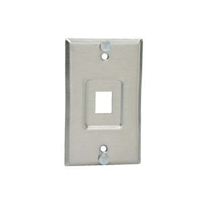 Placa de Pared TelefÃ³nica, Salida de 1 Puerto Keystone, de Acero Inoxidable
