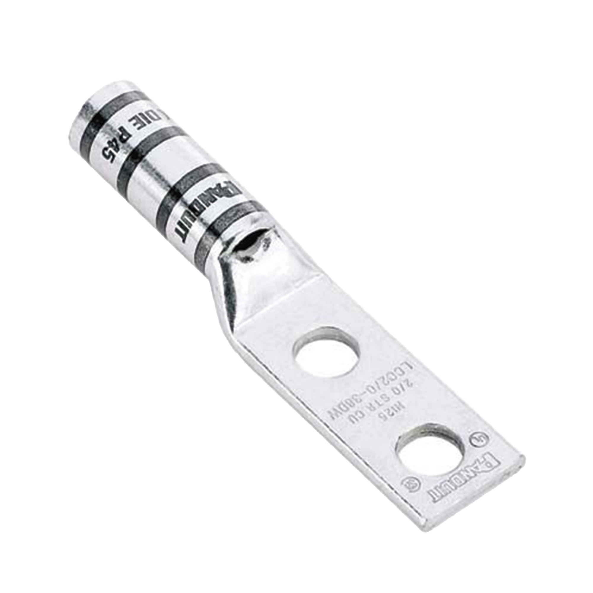 Zapata de compresiÃ³n LCC6-12W-L para cal. 6 Awg, Doble barreno para tornillo prisionero de 1/2, Espaciado de orificio 44.5mm, 1 Pz