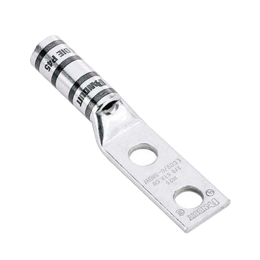 Zapata de compresiÃ³n LCC6-12W-L para cal. 6 Awg, Doble barreno para tornillo prisionero de 1/2, Espaciado de orificio 44.5mm, 1 Pz