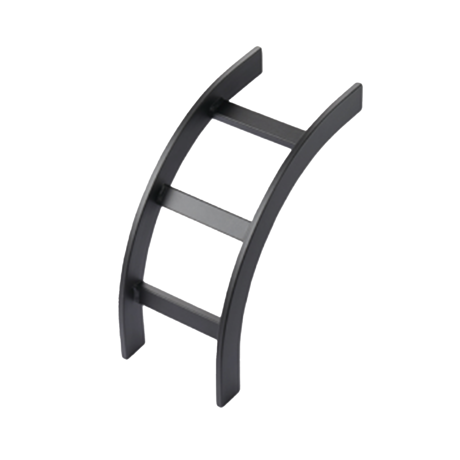 Accesorio de Escalerilla Curva Vertical (Bajada) Exterior, 12 in de Ancho, de Acero, Color Negro