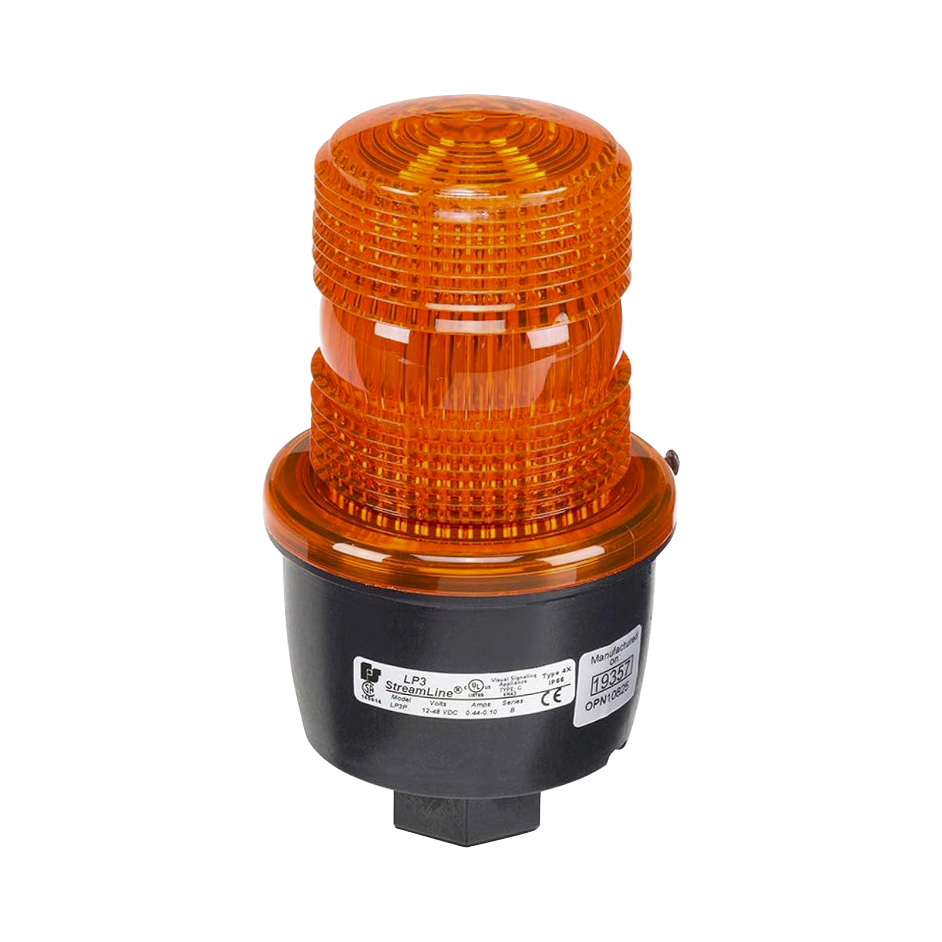 Luz de advertencia LED serie Streamline, 12- 48 Vcc, ambar