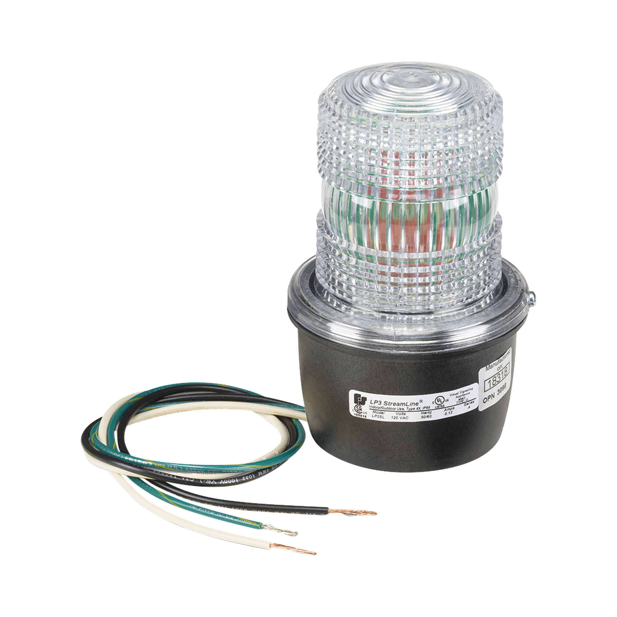 Luz de advertencia LED serie Streamline, 120 Vca, montaje tipo t, claro