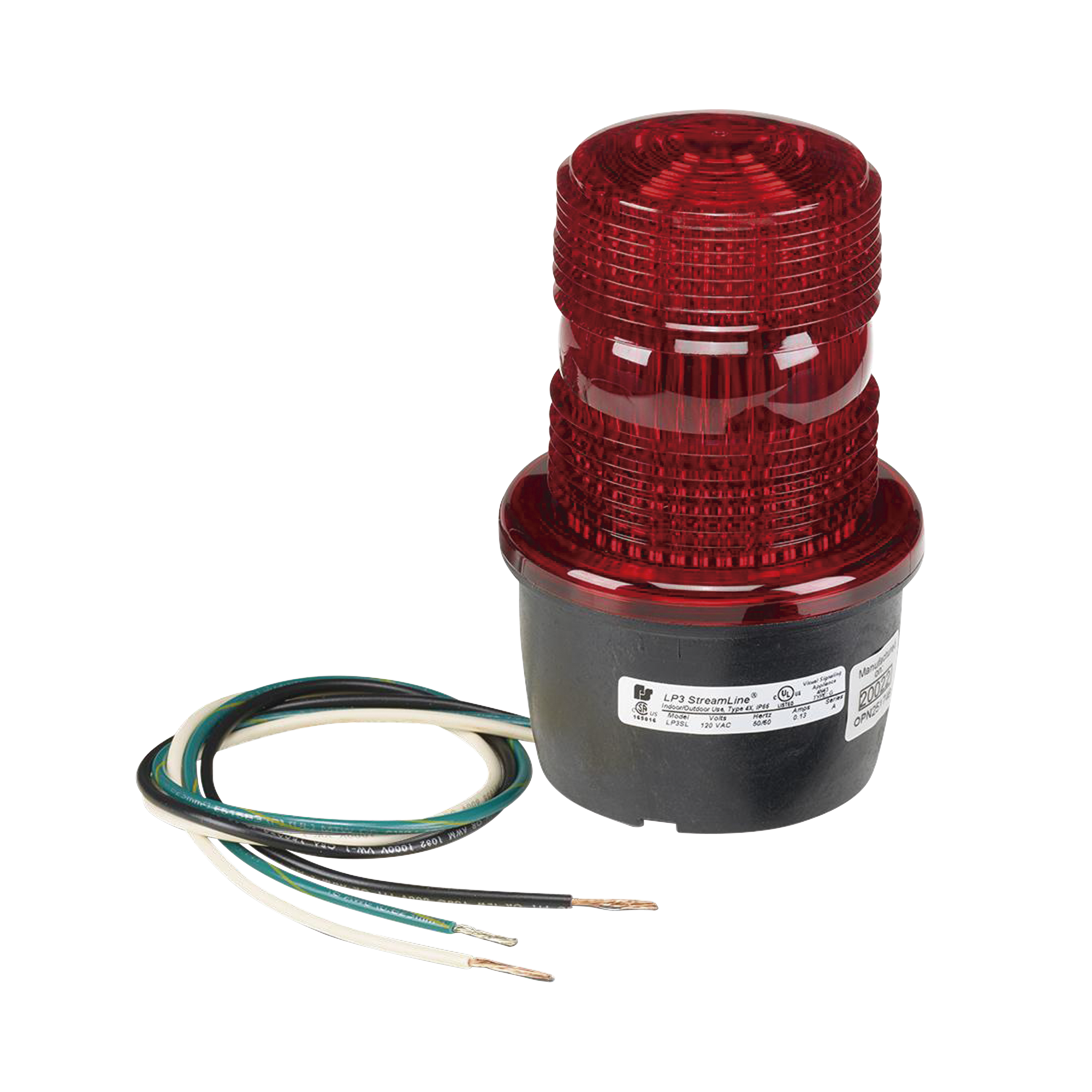 Luz de advertencia LED serie Streamline, 120 Vca, montaje tipo t, rojo