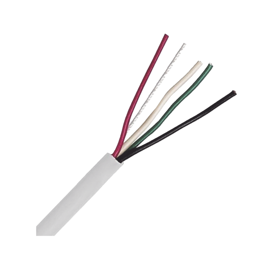 Bobina de Cable 305 Metros: 4 x 18 AWG, Color Blanco, CM, Para Sistemas de Seguridad y Alarmas