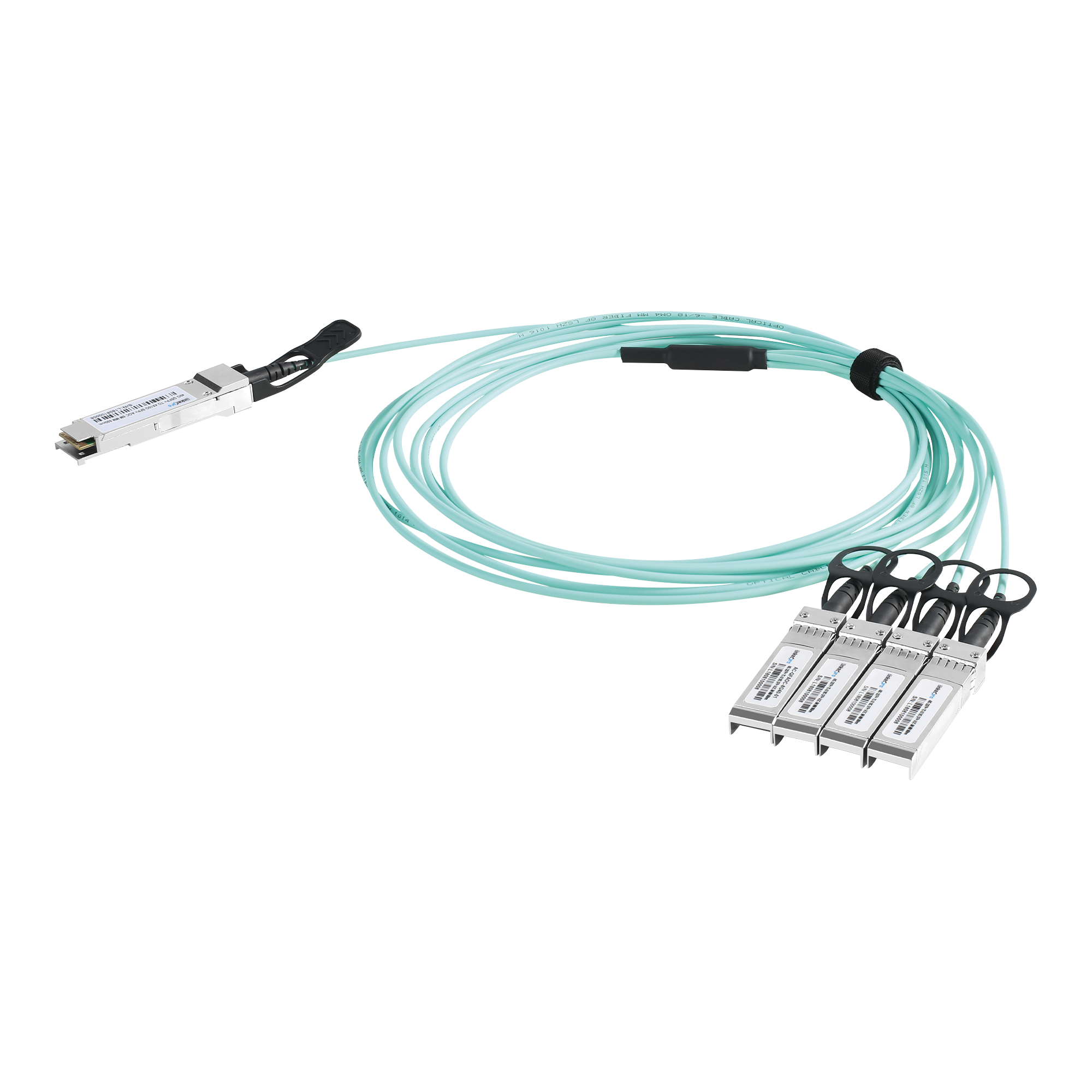 Cable AOC QSFP+ de 40 Gbps a 4x 10 Gbps / Cable de fibra Ã³ptica Activo / Longitud: 1 metro