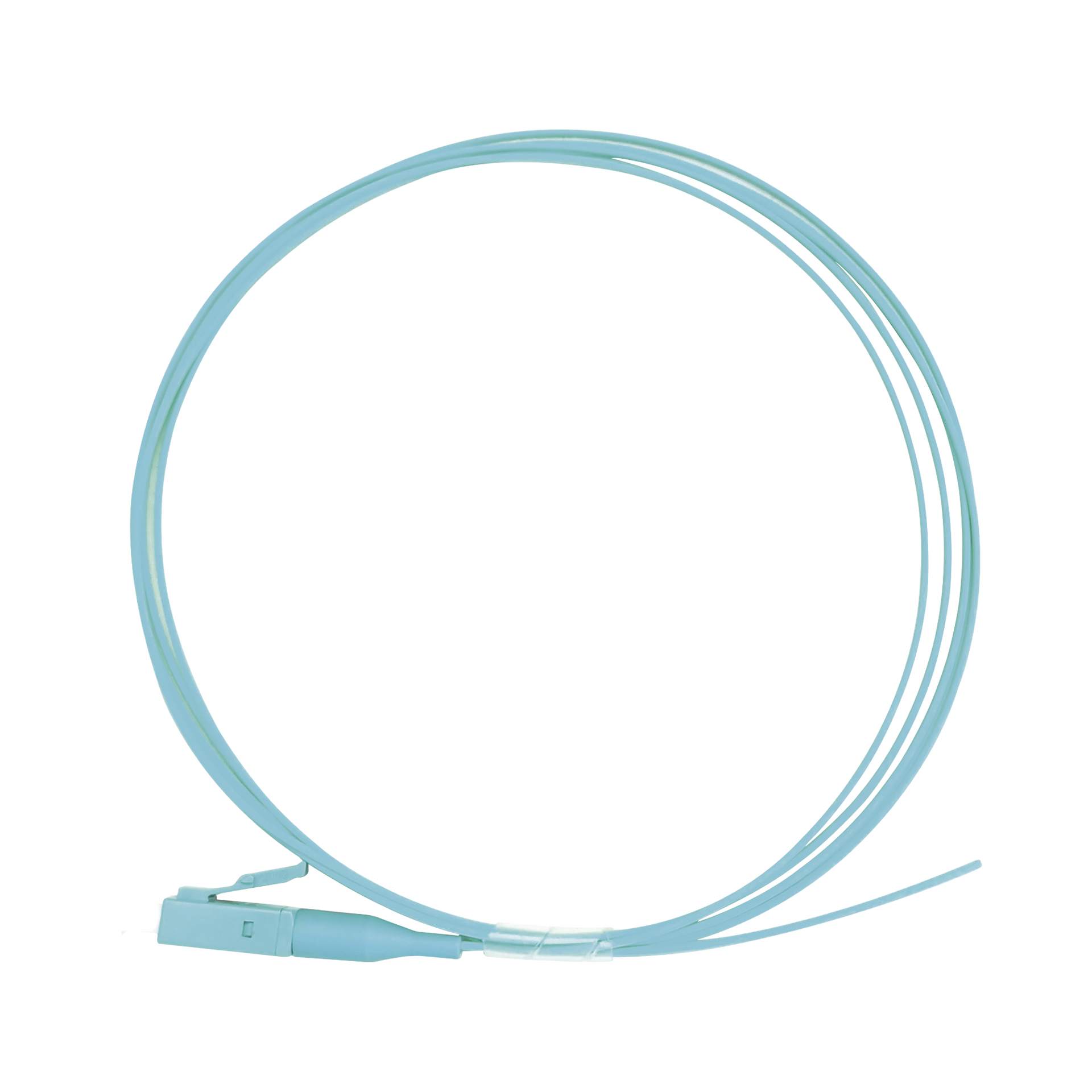 Pigtail de Fibra Ãptica Simplex LC, PVC, OM3 50/125, Aqua, 1 metro