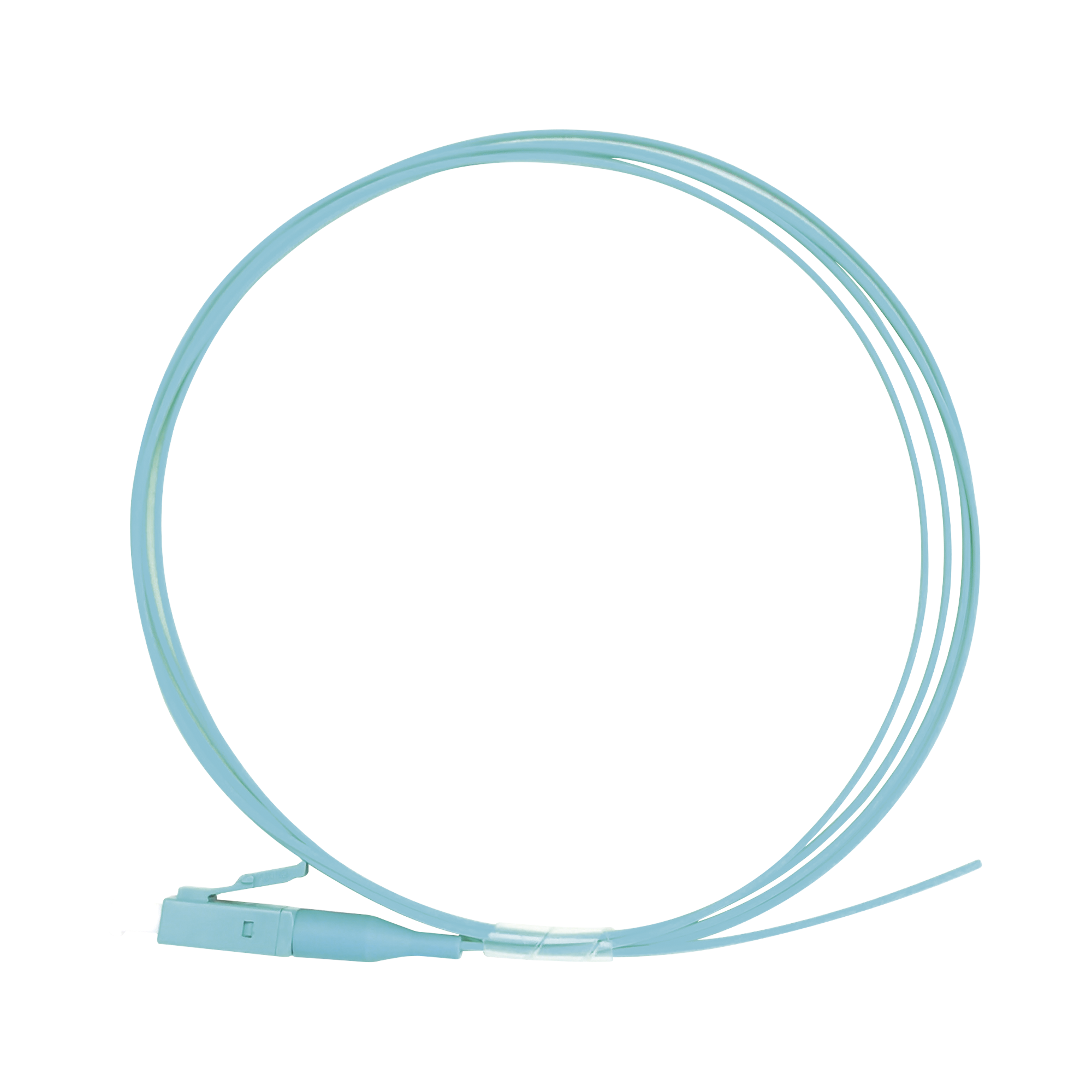 Pigtail de Fibra Ãptica Simplex LC, PVC, OM3 50/125, Aqua, 1 metro
