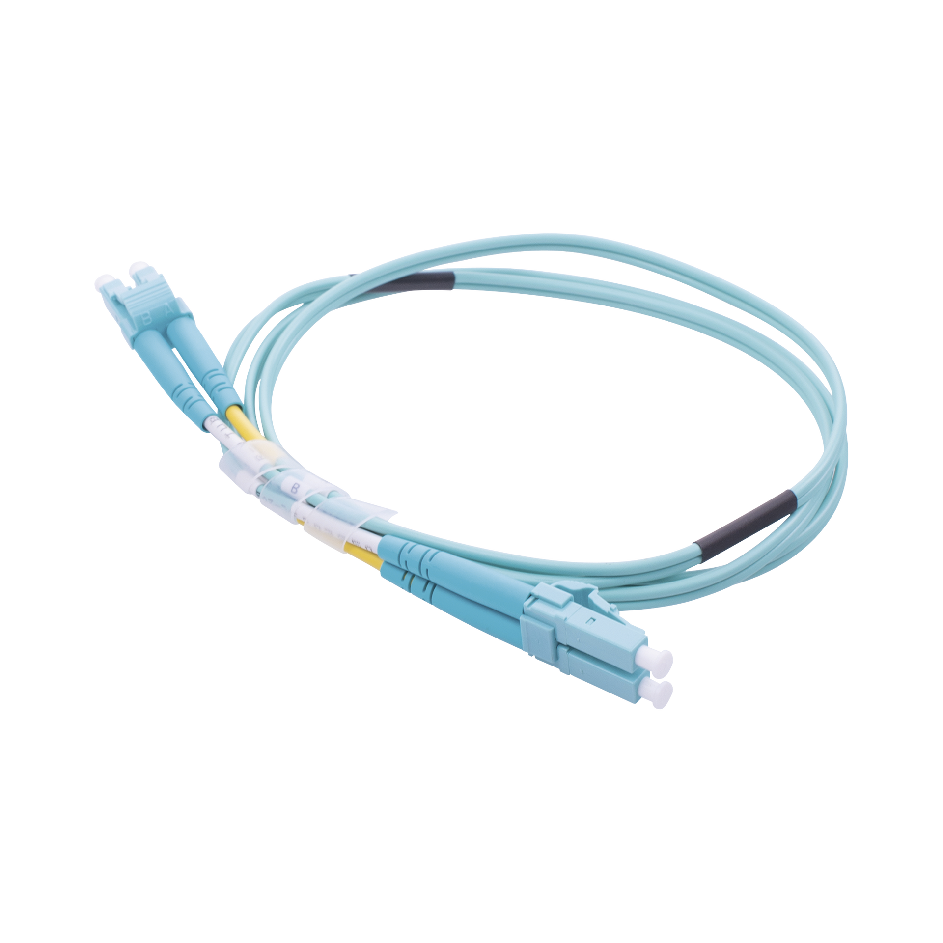 Jumper de Fibra Ãptica Multimodo OM3 50/125 LC-LC OFNR (Riser), 2.0 mm, DÃºplex, Aqua, 1 metro