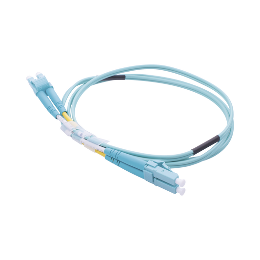 Jumper de Fibra Ãptica Multimodo OM3 50/125 LC-LC OFNR (Riser), 2.0 mm, DÃºplex, Aqua, 1 metro