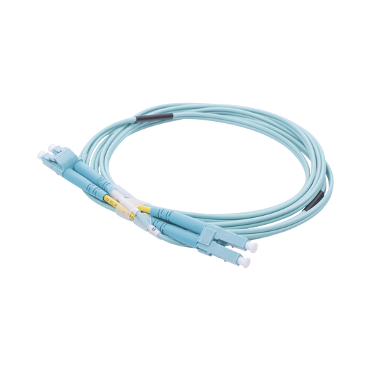 Jumper de Fibra Ãptica Multimodo OM3 50/125 LC-LC OFNR (Riser), 2.0 mm, DÃºplex, Aqua, 2 metros