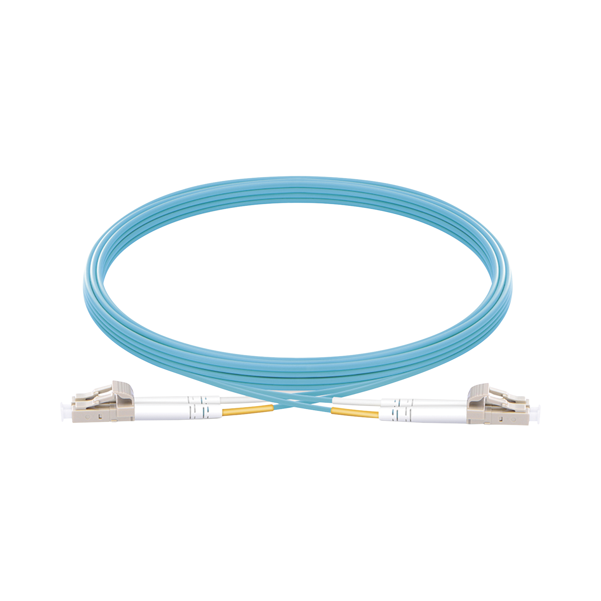 Jumper de Fibra Ãptica Multimodo OM3 50/125 LC-LC OFNR (Riser), 2.0 mm, DÃºplex, Aqua, 5 metros
