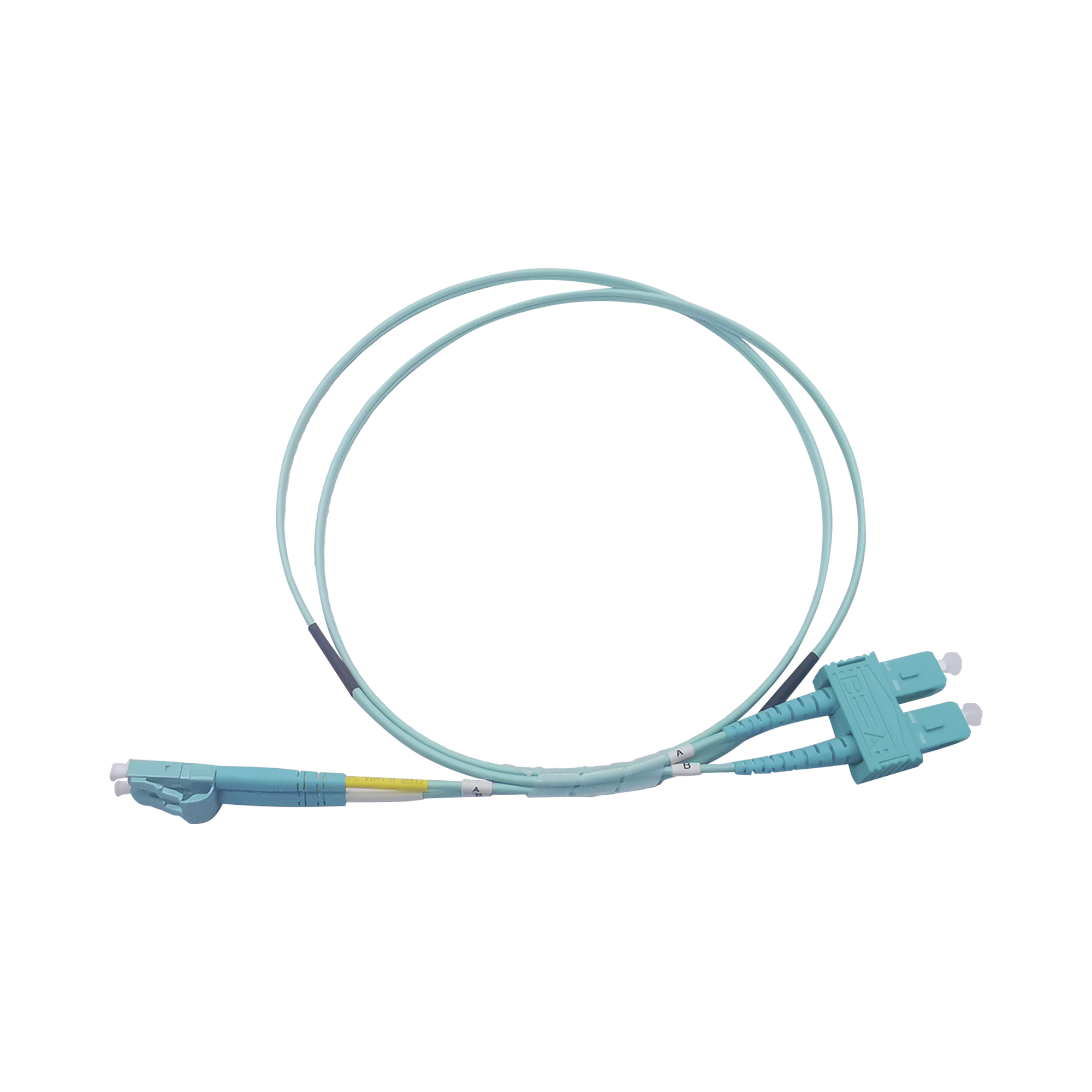 Jumper de Fibra Ãptica Multimodo OM3 50/125 LC-SC OFNR (Riser), 2.0 mm, DÃºplex, Aqua, 2 metros