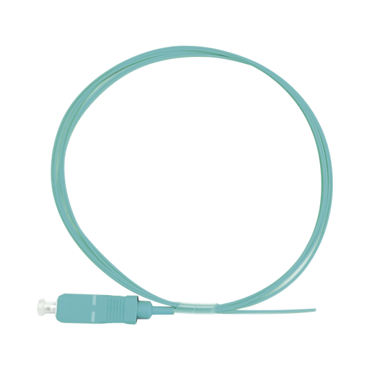 Pigtail de Fibra Ãptica Simplex SC, PVC, OM3 50/125, Aqua, 1 metro