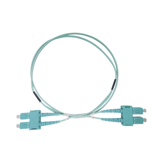 Jumper de Fibra Ãptica Multimodo OM3 50/125 SC-SC OFNR (Riser), 2.0 mm, DÃºplex, Aqua, 3 metros