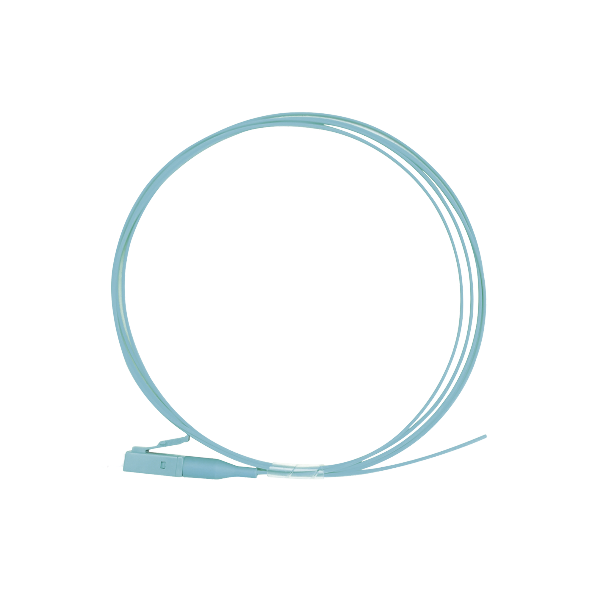 Pigtail de Fibra Ãptica Simplex LC, PVC, OM4 50/125, Aqua, 1 metro