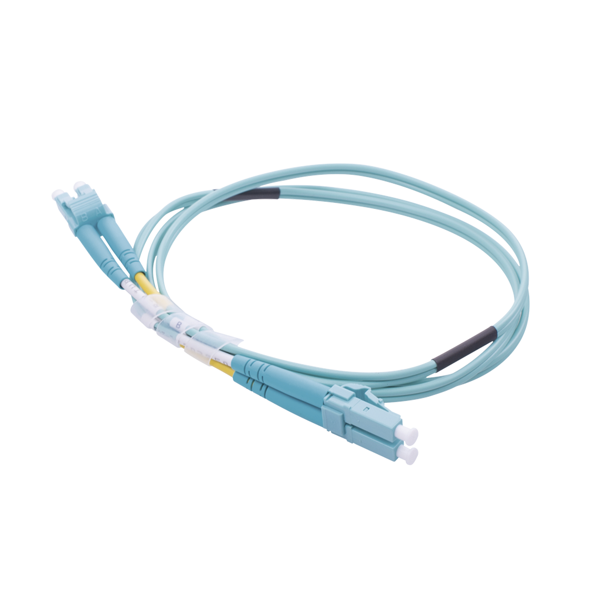 Jumper de Fibra Ãptica Multimodo OM4 50/125 LC-LC OFNR (Riser), 2.0 mm, DÃºplex, Aqua, 1 metro