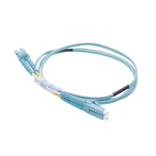 Jumper de Fibra Ãptica Multimodo OM4 50/125 LC-LC OFNR (Riser), 2.0 mm, DÃºplex, Aqua, 1 metro