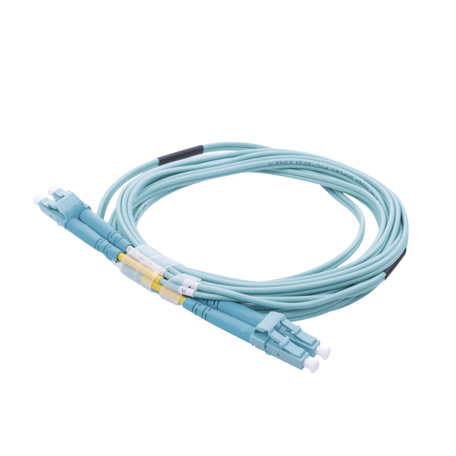Jumper de Fibra Ãptica Multimodo OM4 50/125 LC-LC OFNR (Riser), 2.0 mm, DÃºplex, Aqua, 3 metros