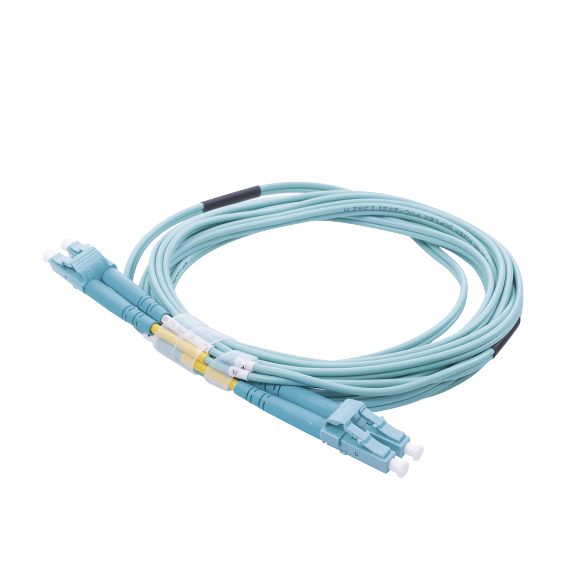 Jumper de Fibra Ãptica Multimodo OM4 50/125 LC-LC OFNR (Riser), 2.0 mm, DÃºplex, Aqua, 3 metros