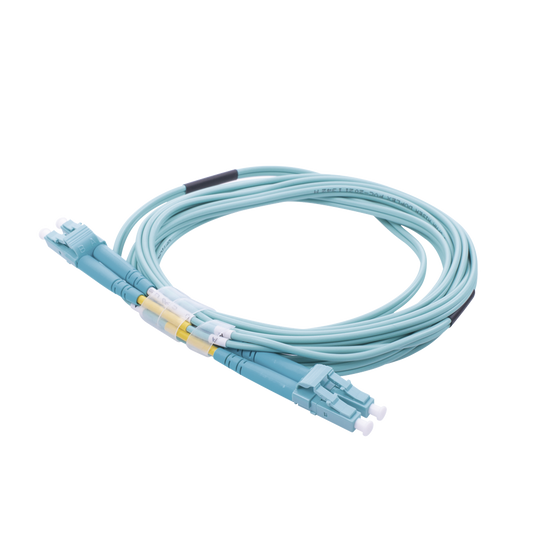 Jumper de Fibra Ãptica Multimodo OM4 50/125 LC-LC OFNR (Riser), 2.0 mm, DÃºplex, Aqua, 3 metros