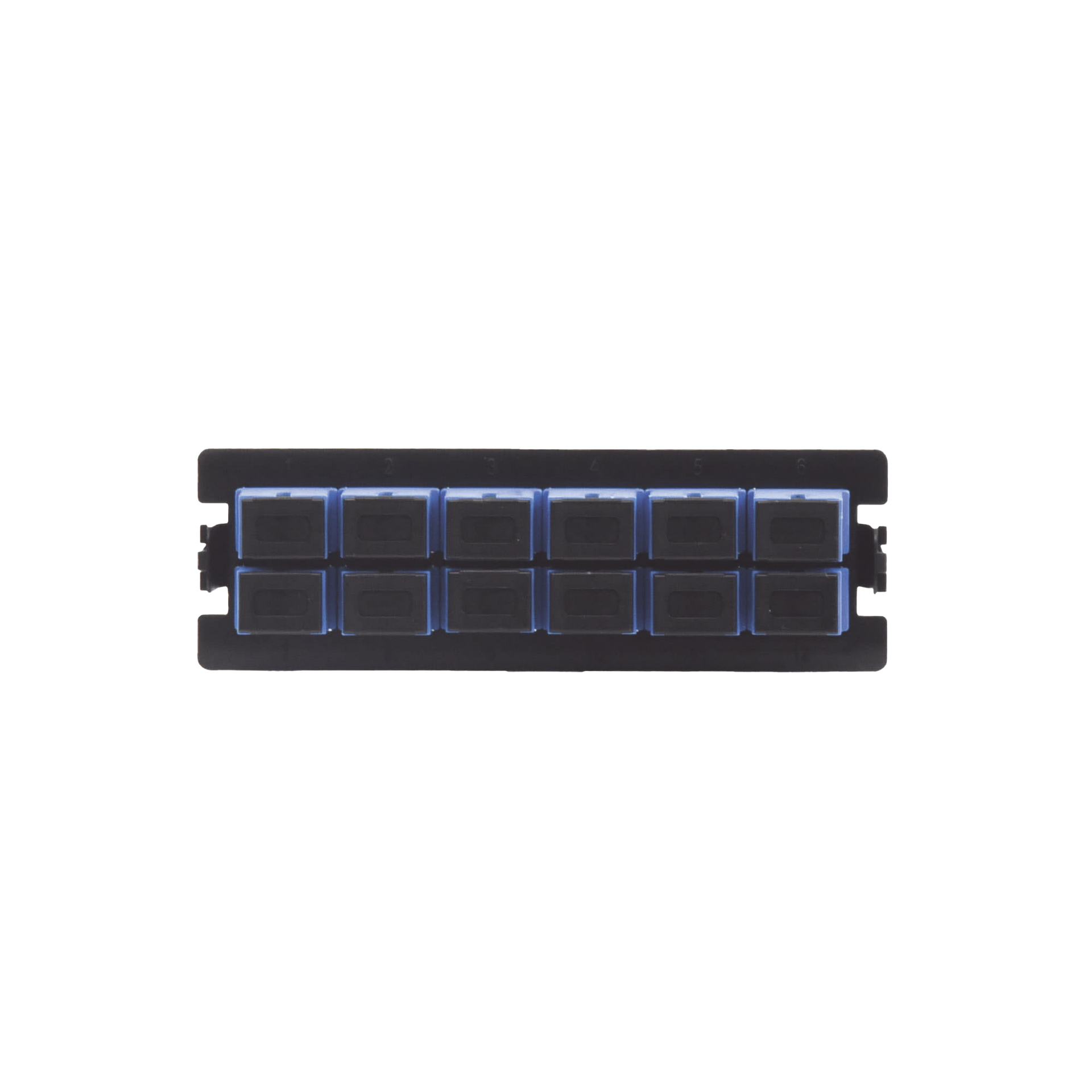 Placa acopladora para Distribuidor de Fibra Ãptica LP-ODF-8024, incluye 12 acopladores SC Simplex Para fibra Monomodo (12 fibras)