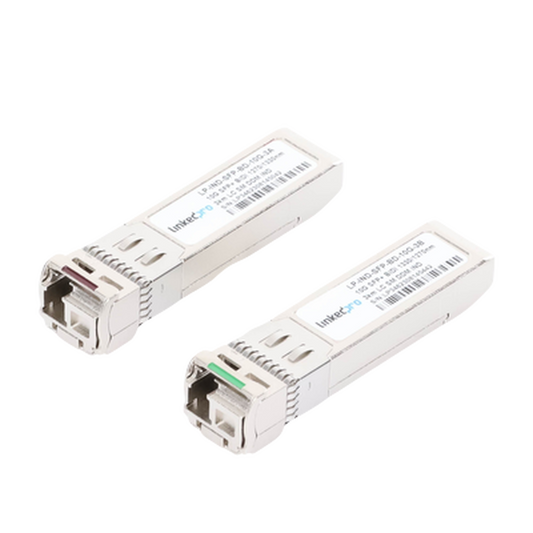 Transceptores Ãpticos Industriales Bidireccionales SFP+ (Mini-Gbic) / Monomodo 1270 & 1330 nm / 10 Gbps / 10GBASE / Conector LC/UPC Simplex / DDM / Hasta 3 km / 2 Piezas