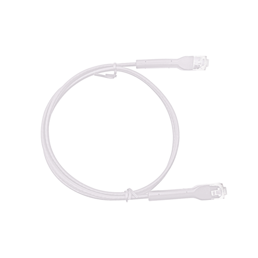 Mini Patch Cord Cat6 Ultra Slim 0.5 m Blanco â Ahorra Espacio sin Organizadores, con Bota Flexible