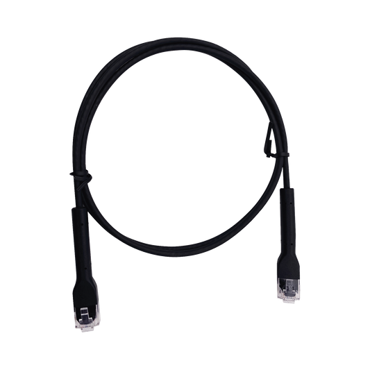 Mini Patch Cord Cat6 Ultra Slim 3 m Negro â Ahorra Espacio sin Organizadores, con Bota Flexible