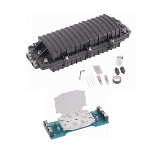 Caja de DistribuciÃ³n de Fibra Ãptica Horizontal, hasta 96 empalmes, Exterior IP68, 2 puertos de entrada y salida