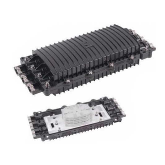 Caja de DistribuciÃ³n de Fibra Ãptica Horizontal, hasta 96 empalmes, Exterior IP68, 3 Puertos de entrada y Salida