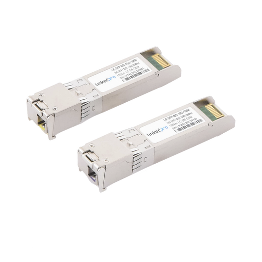 Transceptores Ãpticos Bidireccionales SFP+ (Mini-Gbic) / Monomodo 1490 & 1550 nm / 10 Gbps / 10GBASE-BX / Conector LC/UPC Simplex / DDM / Hasta 100 km / 2 Piezas